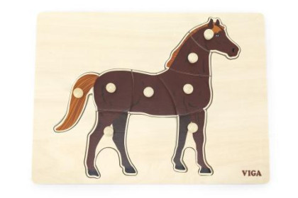 Dřevěná montessori vkládačka - kůň
