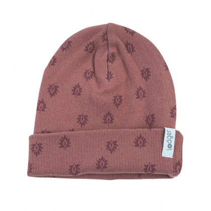 Čepička Beanie Print Rib LODGER - Rosewood