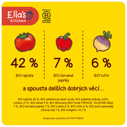 BIO Rajčatové těstoviny se zeleninou 130 g Ella's Kitchen