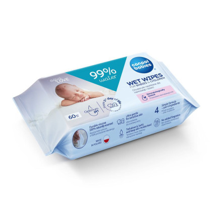 Dětské vlhčené ubrousky 99 % vody 60 ks Canpol babies