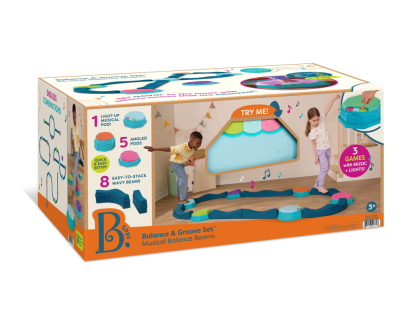 Překážková dráha se stupínky hudební Balance & Groove B-Toys