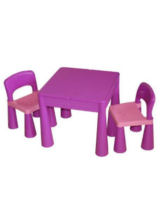 Dětská sada stoleček a dvě židličky fialová