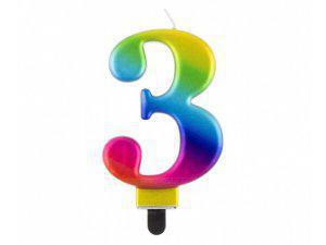 Svíčka dortová Galaxy barevná 8 cm