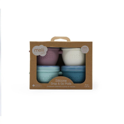 Silikonové kelímky na potraviny Snap&Go 118 ml - 4ks Luxe pastelové Melii