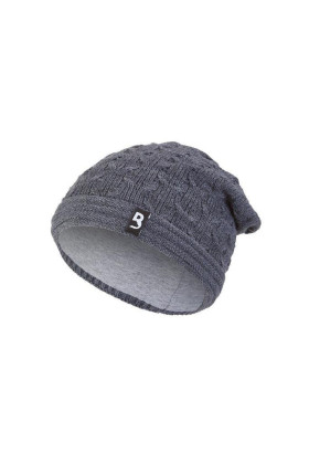 Čepice pletená spadlá vroubek Outlast ® - tmavě šedá Vel. 5, (49-53 cm)