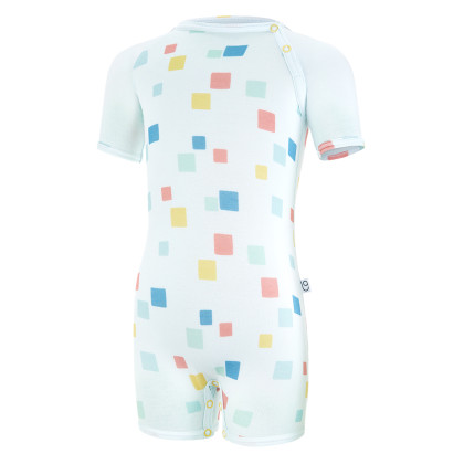 Overal tenký krátký Tisk Outlast® UPF 50+ bleděmodrá kostičky Little Angel 