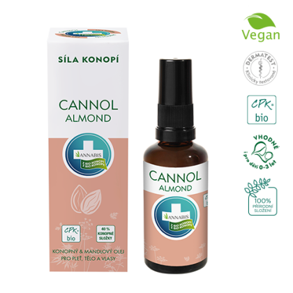 Cannol Almond Konopný a mandlový olej 50 ml s aplikátorem