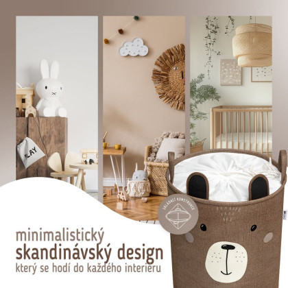 Koš na hračky XL se šňůrkou, skládací bavlněný / 63 l Sipo