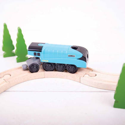 Elektrická lokomotiva Mallard modrá Bigjigs Rail