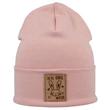 Čepice vysoká s lemem pudrová bear RDX