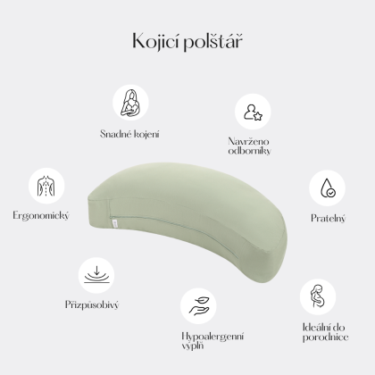 Kojicí a těhotenský polštář s pratelným potahem Moniel