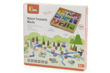 Dřevěné přírodní bloky 141 kusů
