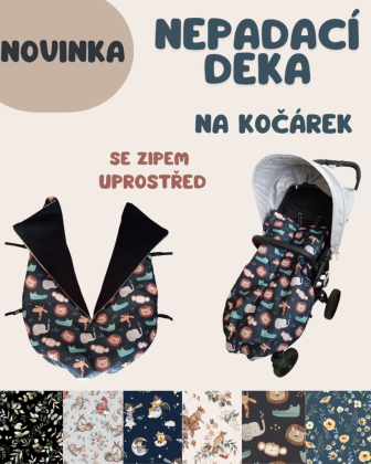 Nepadací deka na kočárek se zipem
