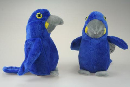 Plyšový modrý papoušek