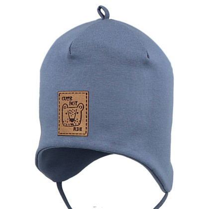 Chlapecká kojenecká čepice vázací Méďa modrá RDX