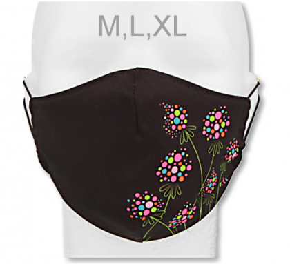 Funkční designová rouška z materiálu Coolmax Kvítka RDX