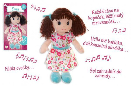 Panenka Ema hadrová plyš 40 cm česky mluvící a zpívající