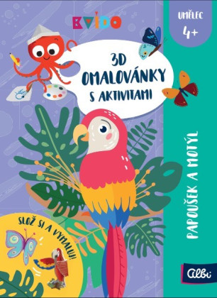 ALBI 3D omalovánky - Papoušek a motýl