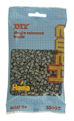 Šedohnědé korálky 1 000 ks Midi