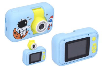 Dětský digitální fotoaparát výklopný objektiv silikonové pouzdro - foto 40Mpx video Full 