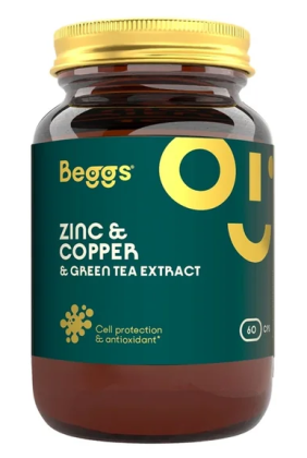 Zinc + Copper + Green tea extract 60 cps. Beggs