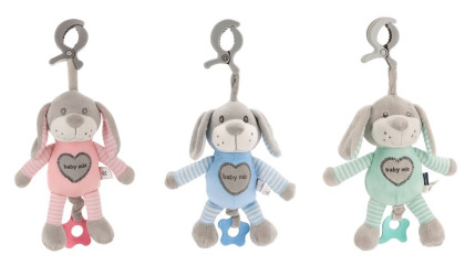 Edukační hrající plyšová hračka s klipem pes Baby Mix