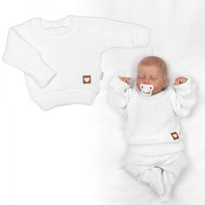 Rostoucí oversize pletený svetřík pro miminko bílý Baby Nellys