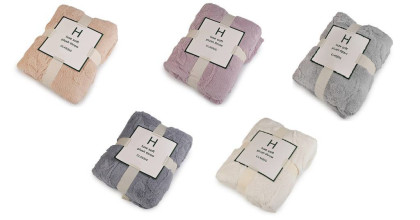 Deka plyšová, listy 150x200 cm