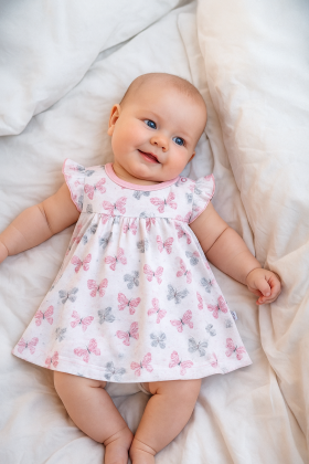 Šatičky krátký rukáv Motýlci Baby Service