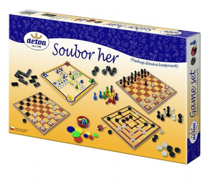 Soubor her 7 společenská hra dřevo Detoa