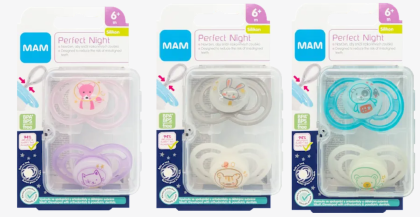 Šidítko Perfect Night silikon 6m+ MAM se sterilizačním boxem