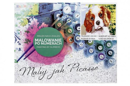 Malování podle čísel na plátno - pejsek 