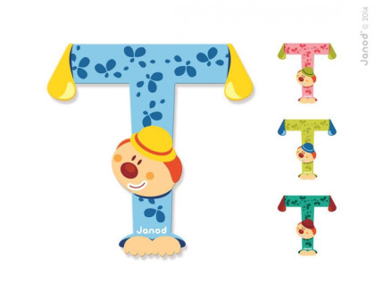 Dřevěné písmenko lepící 9 cm Janod