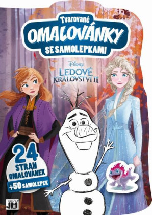 Tvarované omalovánky se samolepkami - Ledové království 2