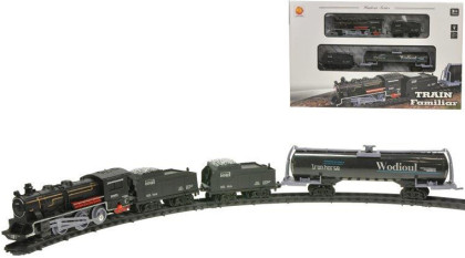 Vlak 15cm + 3 vagóny na baterie s dráhou se světlem a zvukem