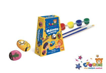 Malování na kameny/oblázky s barvami a štětci Created