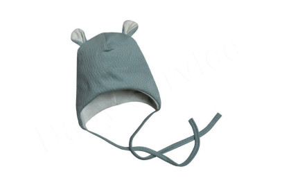 Kojenecká čepice zavazovací s oušky Vlnky mátová Babyservice