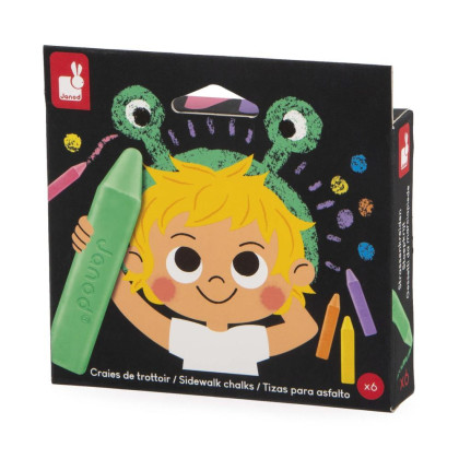 Colorino Barevné křídy na chodník 6 barev Janod