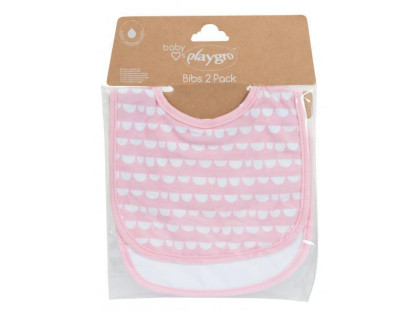 Playgro - Dětský bryndák růžový 2 ks