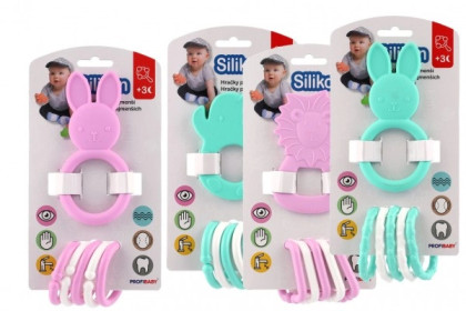 Silikonové kousátko Zvířátko s přívěsky