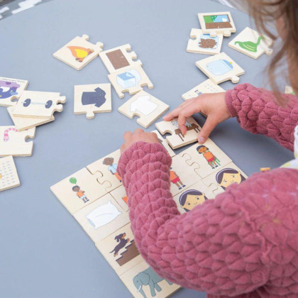 Didaktické puzzle Co k sobě patří Bigjigs Toys