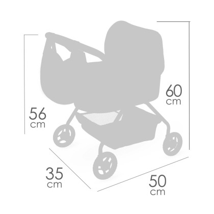 Můj první kočárek pro panenky s taškou Tulipe 56 cm DeCuevas