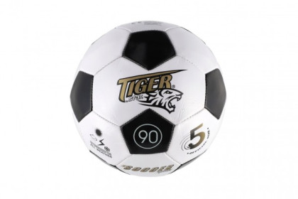 Míč fotbalový šitý kůže 23 cm vel. 5 černo-bílý