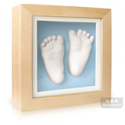 3D Memories odlévací sada baby pro 3D odlitek ručiček a nožiček - hluboký olšový rámeček