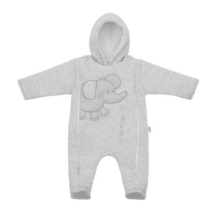 Zimní kombinézka New Baby Winter Elephant světle šedá