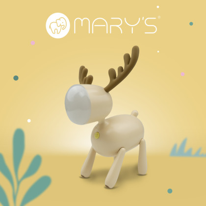LED nastavitelná noční lampička - jelen, béžová Mary's