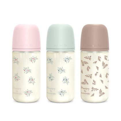 Láhev sklo Poetry 240 ml fyziologická SX Pro 3 m+ MF Suavinex