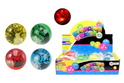 Míč Hopík svítící barevný s pavoukem 6,5cm