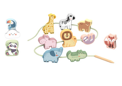 Navlékání Zvířátka Pastel 13 ks