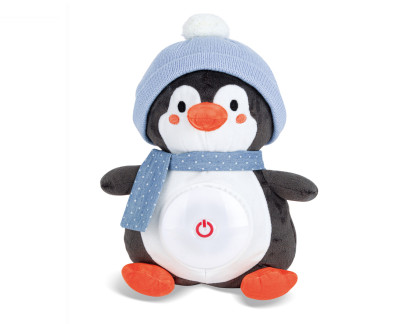 Usínáček svítící s hudbou tučňák 29 cm